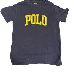 Polo by Ralph Lauren Navy Blue and Yellow Short Sleeve Tee